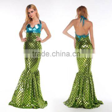 Sexy green maxi long mermaid dress SP012