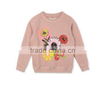 Soft Cotton Fleece Pink Printed Graphic Flowers Betty Hoodies Sweatshirts Sweater Designs for Kids Childern Wear HSs5142 photo-2