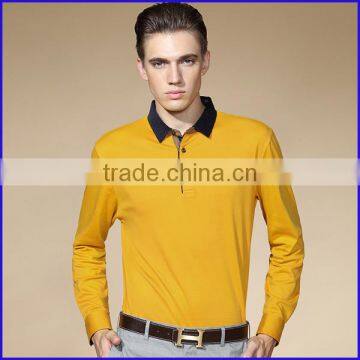 custom new design long sleeve polo shirts for mens 100% cotton