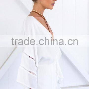 Latest Design Party White Playsuit Woman Summer Beach Romper photo-3