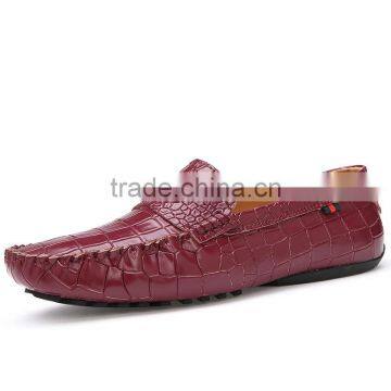 china brand crocodile leather casual shoes sample for men, high quality male peas shoes casual fashion for men