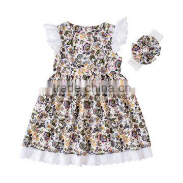 Boutique Baby Clothing Summer New Design Flower Girl Dress Baby Girl Fashion Dress With Headband photo-6