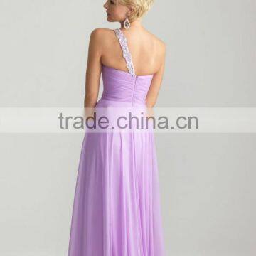 Newest v Neck One Shoulder Ladies Western Long Dress photo-3