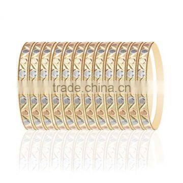 Brass Micron Finished 6 MM Tri Color Plated Veni Bangles