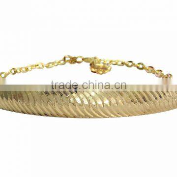 Stylish Artificial 18kt Bangle Bracelet With Extension Chain Gold Plated