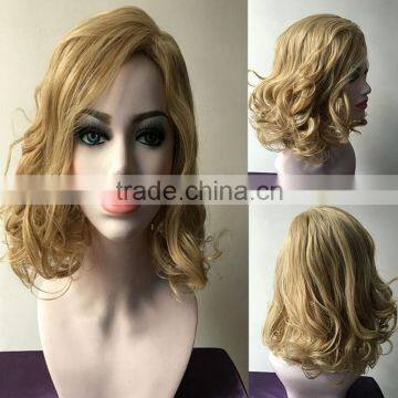 Wholesale Cheap Pice Party Wig Women Bob Blonde Wigs Natural Curly Wave Short Wig photo-4