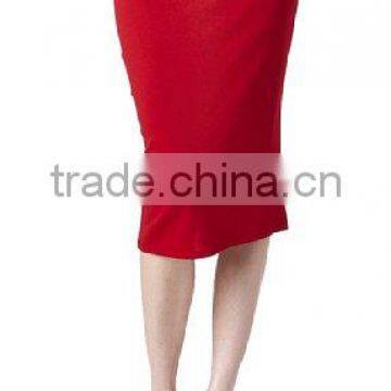 Women Plus Size High Stretch Below Knee Pencil Skirt photo-2