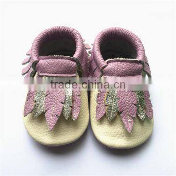Fashion Fringed Leather Baby Shoes, New Design Baby Moccasin, Italian Moccasins Shoes photo-3