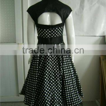 Apparel Walson Wholesale New Design Cotton Polka Dot Bandage Halter 1950s Vintage Dress 4599-3 photo-2
