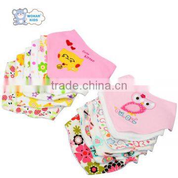 China wholesale baby girls bandana drool bib with snap