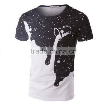 95%cotton5%elastance printing round neck t-shirt
