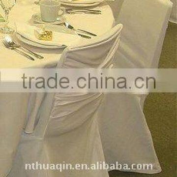 White scuba chair cover with cross on the back wedding chiar cover