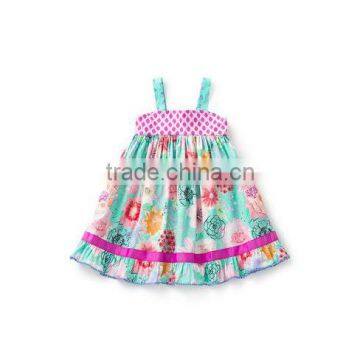 2017 baby girl party dress children frocks designs flower girl fashion dress fashion Spaghetti Strap