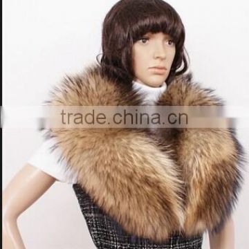 100% genuine raccoon fur collar/ luxury fur collar