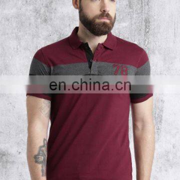 OEM men' s short sleeve red and white color combination dry fit polo shirt