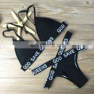 Black Cutout Crossed Wrapped 2pcs Bikini Swimsuit photo-6