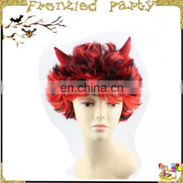 New Halloween Sport Fan Wig with Horns