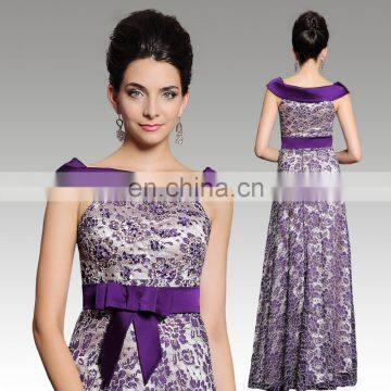 Elegant purple Beading sexu back open evening dress