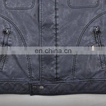 2015 Lastest Fashion Mens Handsome Fur Lined pu Leather Fur Coat photo-5