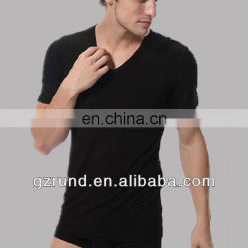 Plain black V-neck short sleeve t-shirt bottoming shirt white blank short-sleeve T-shirt model-sc113