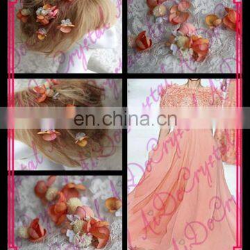 Aidocrystal beautiful light pink flower rose hair clips wholesale hair accessories