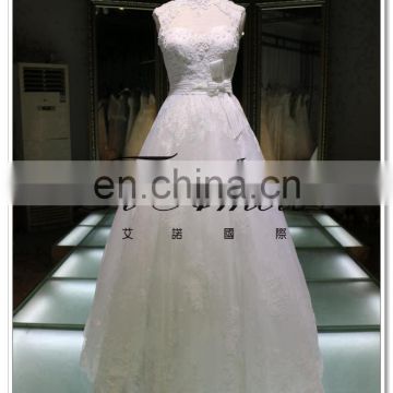 Sleeveless High Neck Full-length Wedding Gowns Made in China