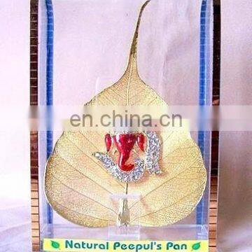 Gold Plated Natural Peepal Leaf Gift Items