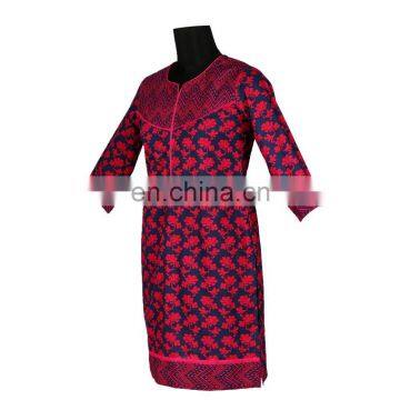 RANI AND BLACK PRINT COMBINATION FRONT WITH YOKE LATEST DESIGN photo-3