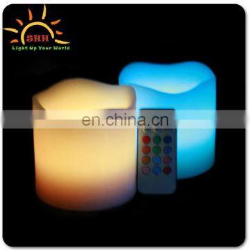 Wedding Decoration Colour Changing LED Wax Flameless Candles With Remote Control