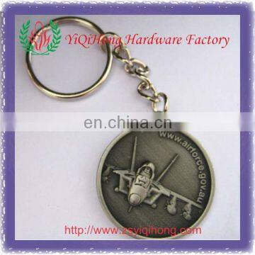 antique silver metal keychain/Military keychain