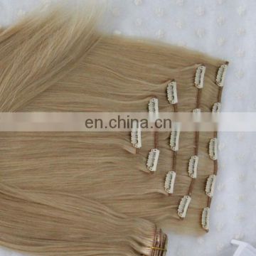 Natural cheap 100% human hair virgin unprocessed hair extension with clips