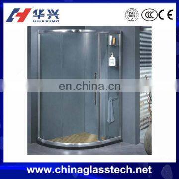 CE certificate Space Saving tempered clear glass aluminum alloy round sliding shower door