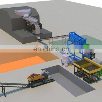 Rock stone mine gravity gold washing and processing plant machine