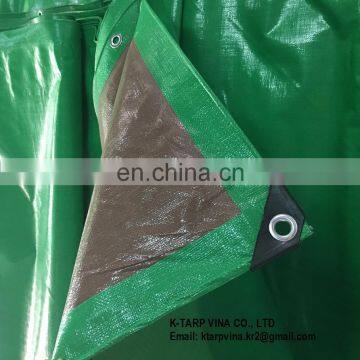 Green/Brown Heavy Duty Tarpaulin 185 GSM made in vietnam