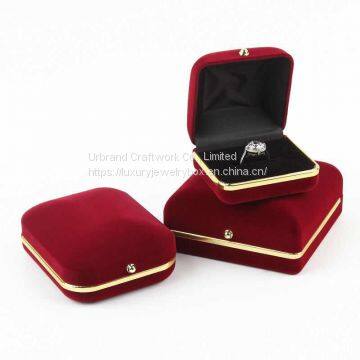 Wholesale Fashionable Luxury Handmade Velvet Jewelry Ring Box With Custom Logo photo-2