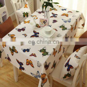 New design butterfly tablecloths polyester cotton fabric table cloth