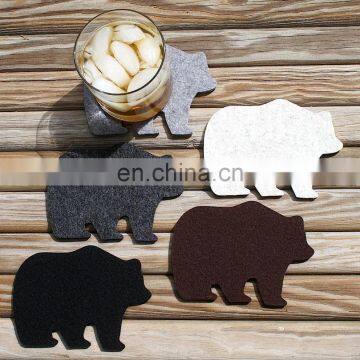 Orange Color Customized Design Printed Felt Big Business pu Leather Coaster Set for Hotel Tea Coffee Drink photo-6