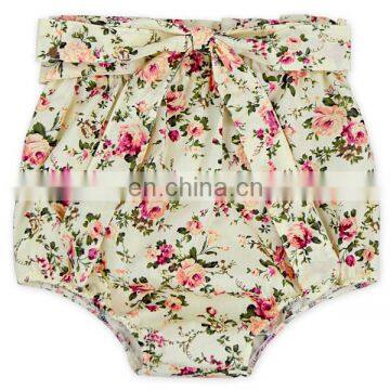 Wholesale Latest Design Sunflower Baby Girls Short Pants Bowtie Summer Girls Shorts photo-2