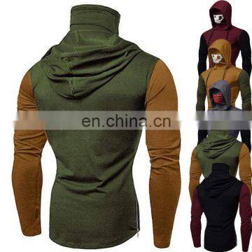 Turtleneck-Mask Skull Hooded Custom Logo Brand Tags New Unique Funny Pullover Solid Sweatshirt Blouse Tops Men's Hoodie