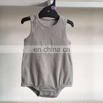 Custom Organic Cotton Rib Baby Bubble Bodysuit Romper photo-3