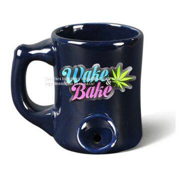 low price China factory supply cheap 12oz ceramic mugs tobacco smoking pipe coffee mug cigar pipie mug