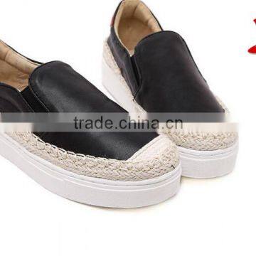 women female comfortable walking travel PU upper rubber thick sole platform espadrilles slip on shoes 2016