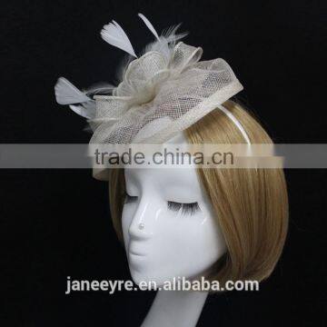 Wholesale Party/Races Sinamay Flower Fascinator Headband With Feather photo-3