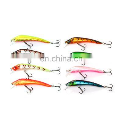 Top Sale 9cm/8g 8 colors high hardness steel ball High Carbon Treble Shape Hook minnow fishing lure