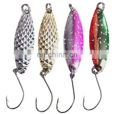 Mixed Colors Fishing Lures Spoon Bait Set Metal Lure Kit Sequins Fishing Lures with Box single Hooks Fishing Tackle hard Bait