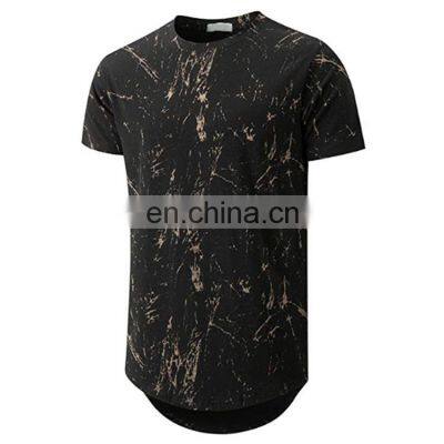 2021 Spring  Hip Hop Ripped O-Hem Pattern Print T Shirt For Men