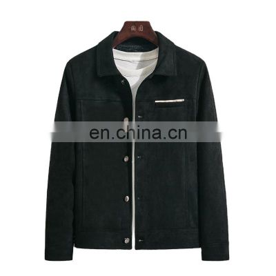 Custom brand men's new spring and autumn casual deerskin velvet stand collar overalls jacket bomber jacket men