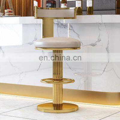 adjustable modern kitchen luxury metal gold velvet leather bar stool