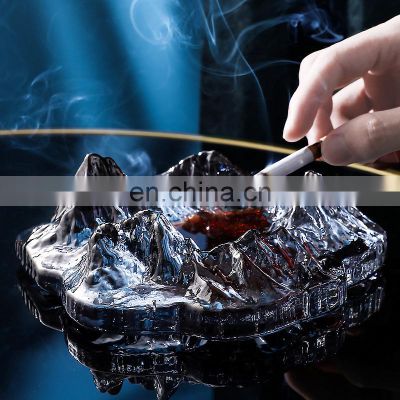 Personalized Fancy Logo Shaped Popular Trendy Stylish Cigar Antique Glass Restaurant Luxury Ashtrays