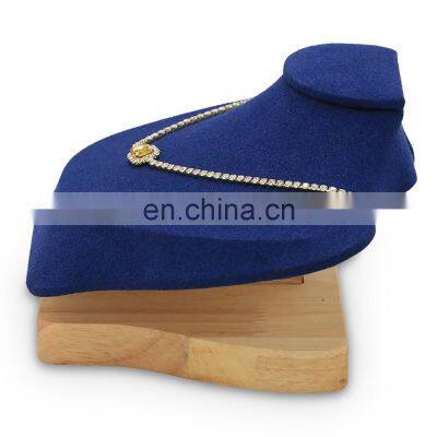 Factory Direct Supply Blue Wooden Jewelry Display Necklace Stand photo-3